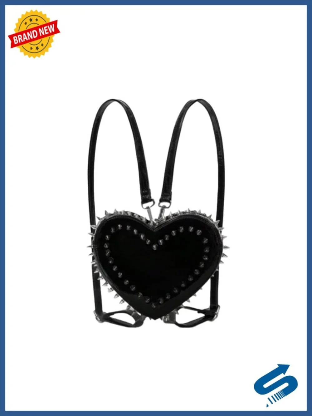 Heart-Shaped Leopard Print Faux Leather Backpack with Spikes Punk Rock Mini Bag